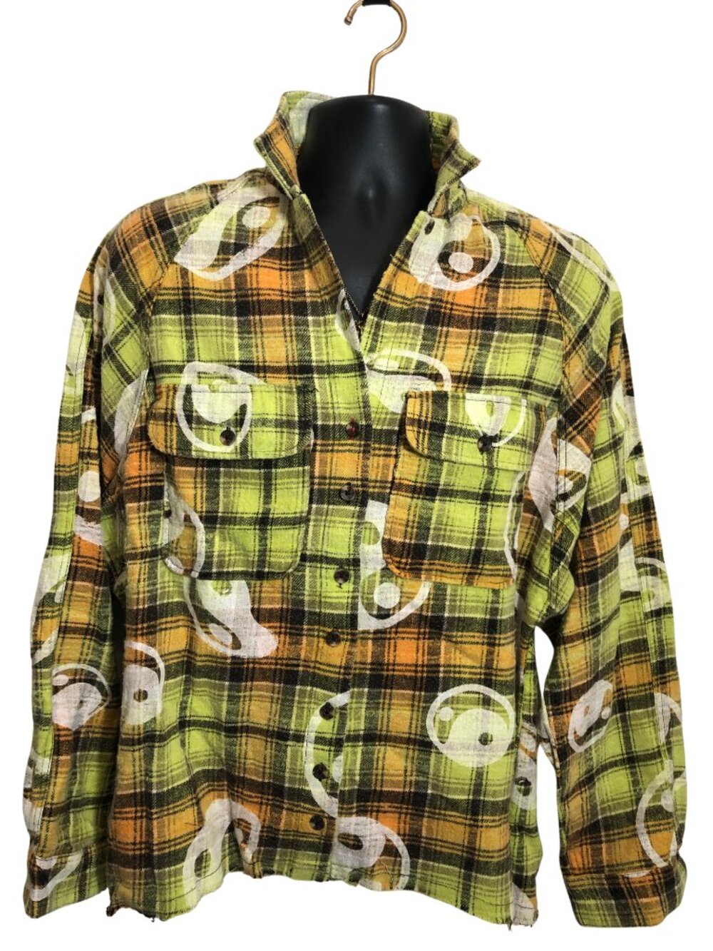Custom BDG x Bleach Please Brody Oversized Flannel Button-Down Size Small NWT